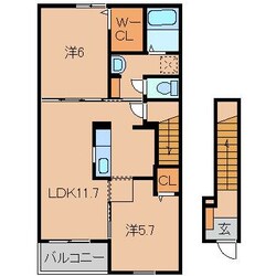 カーサ アル ソーレ Ⅱの物件間取画像